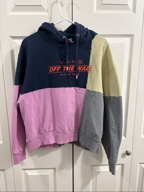 Vans Colorblock Hoodie in Navy, Pink, Gray, Cream